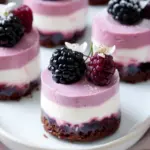 Mini Blackberry Mousse Cakes