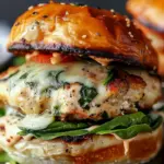 White Cheddar and Spinach Chicken Burgers