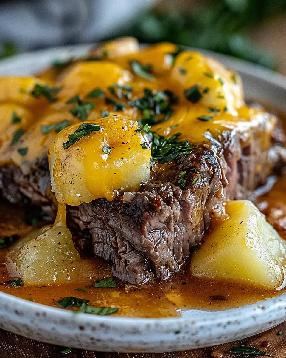 Slow Cooker Steak Cheddar Potato: Easy Comfort Food Delight