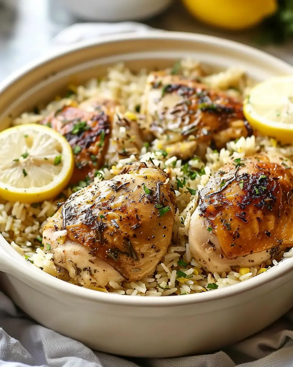 Slow Cooker Lemon Herb Chicken and Rice: Easy Comfort Food Delight