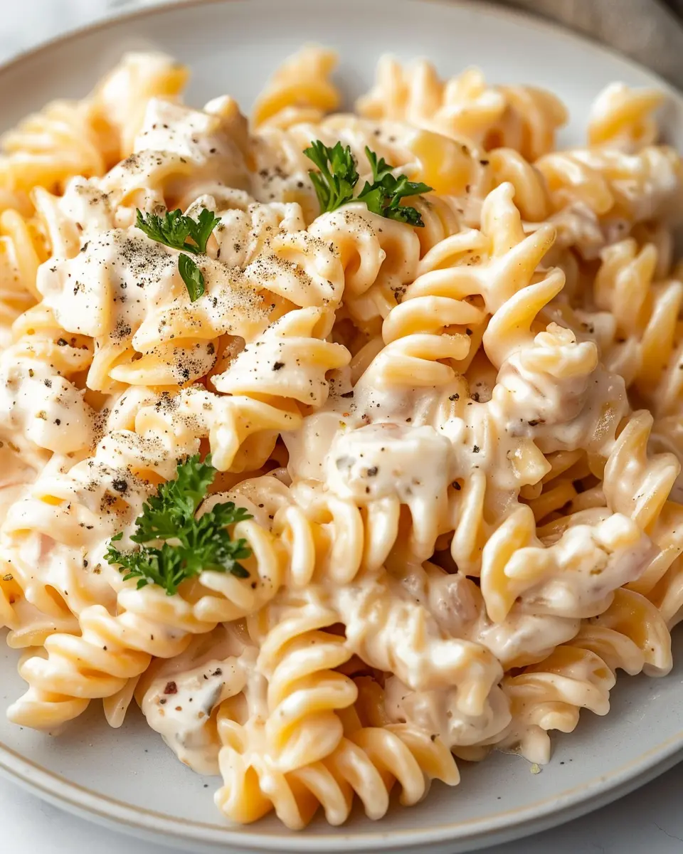 High Protein Creamy Cottage Cheese Pasta with Savory Turkey Bacon