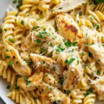 High Protein Garlic Parmesan Chicken Pasta
