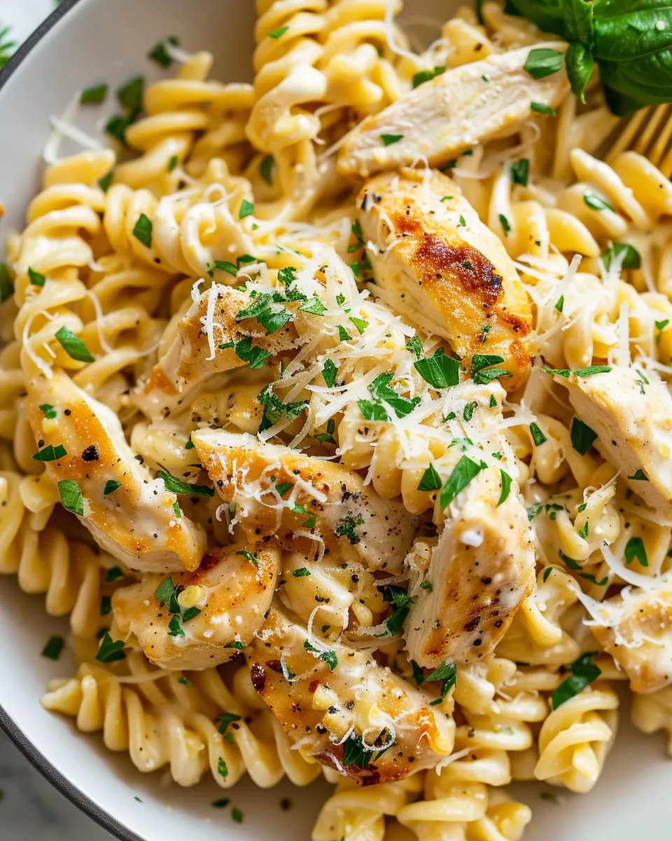 High Protein Garlic Parmesan Chicken Pasta: A Healthy Indulgence