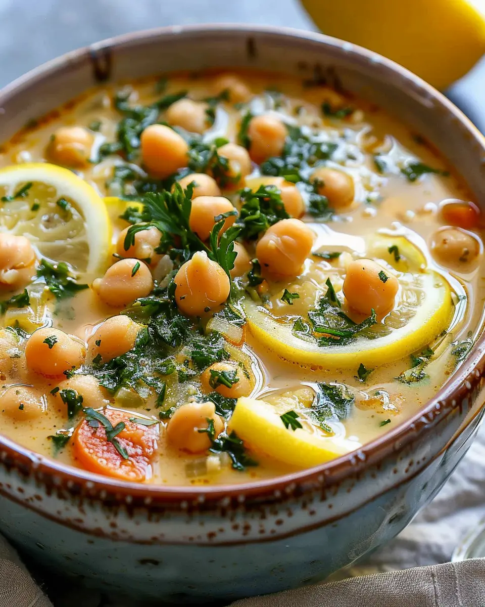 Lemony Greek Chickpea Soup: A Bright and Healthy Delight