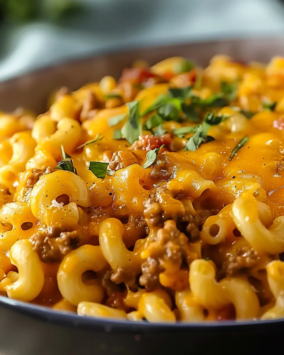 One-Pot Cheeseburger Macaroni: Easy Comfort Food with Turkey Bacon