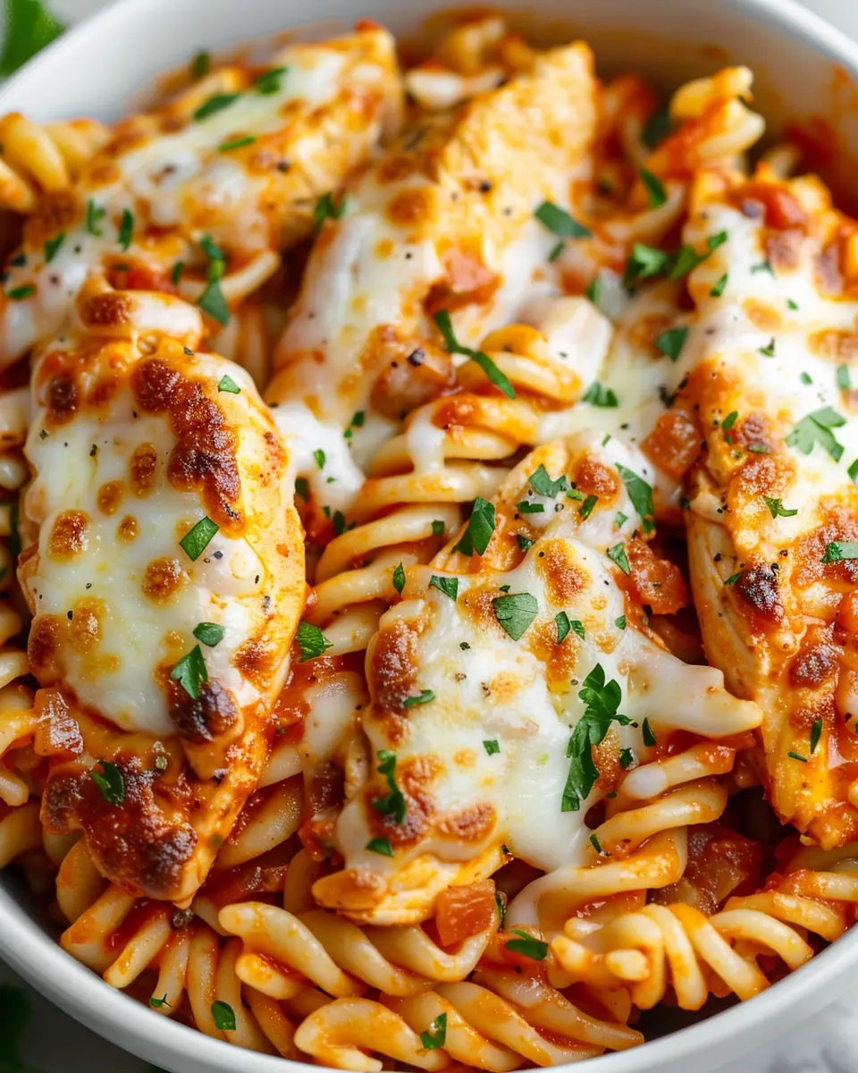 High Protein Chicken Parmesan Pasta for a Wholesome Dinner Delight