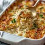 French Onion Chicken Orzo Casserole