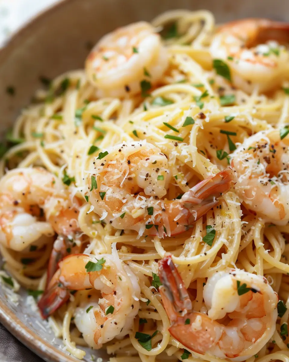 Lemon Garlic Parmesan Shrimp Pasta: A Quick and Indulgent Delight