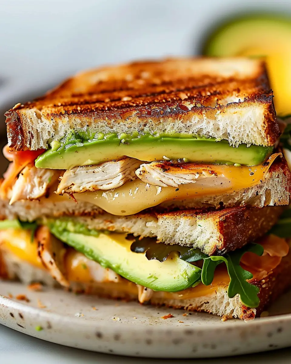 Chicken Avocado Melt Sandwich: Indulgent Delight with Turkey Bacon