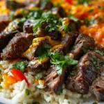 Cheesy Steak & Queso Rice