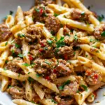 High Protein Spicy Sausage Pasta