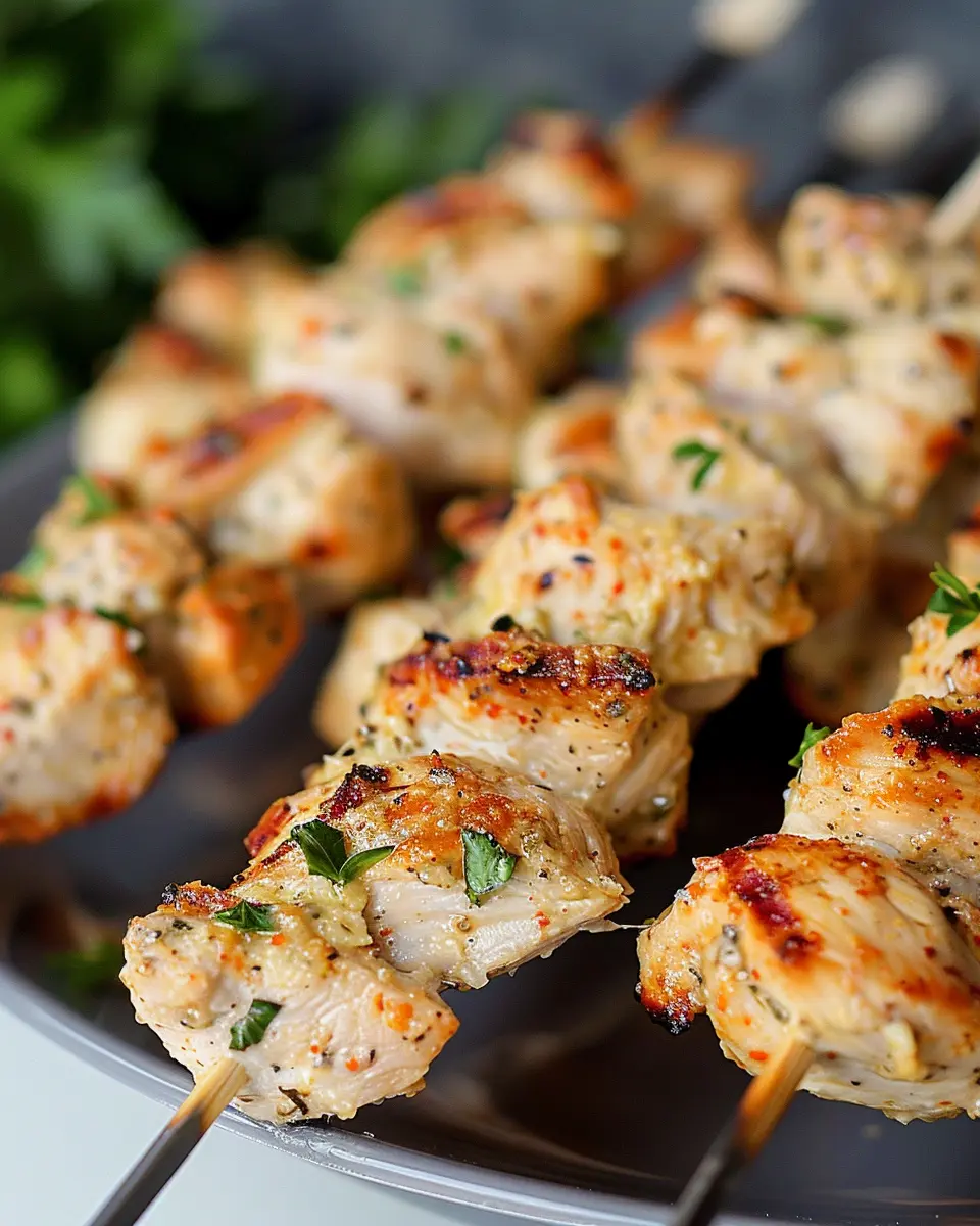 Garlic Parmesan Chicken Skewers: Easy and Juicy Family Delight