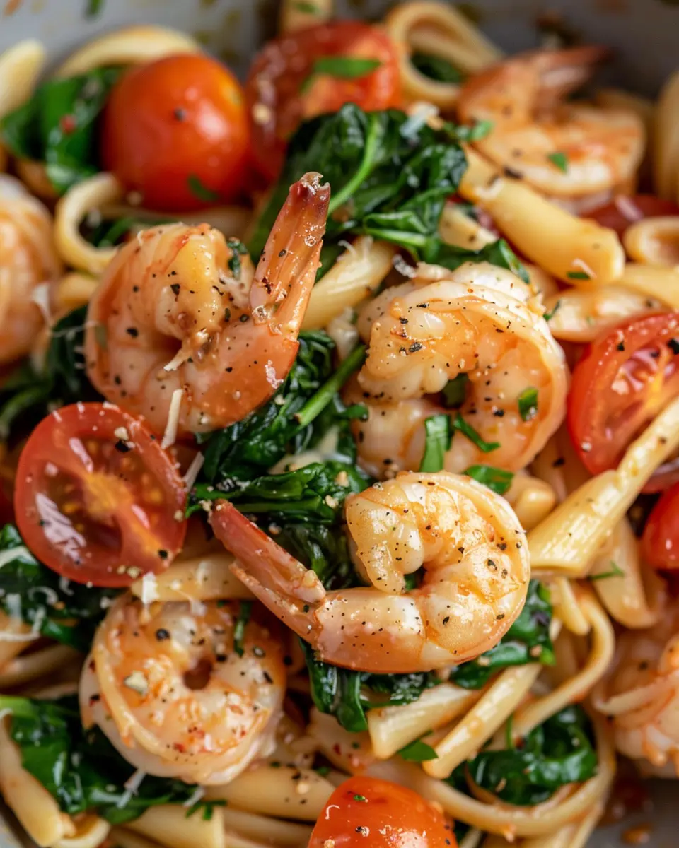 Tomato and Spinach Shrimp Pasta: Easy Weeknight Delight