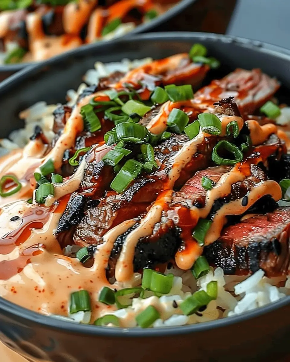 Korean BBQ Steak Rice Bowls with Spicy Cream Sauce: A Delicious Twist