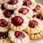 Raspberry Almond Thumbprint Cookies