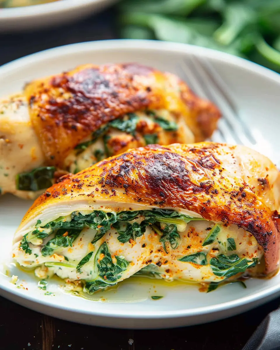 Spinach Stuffed Chicken with Turkey Bacon: A Juicy Delight