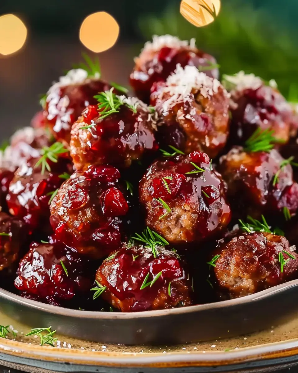Best Christmas Cranberry Meatballs Recipe with Turkey Bacon Delight