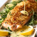 Baked Parmesan Crusted Salmon with Lemon Cream Sauce