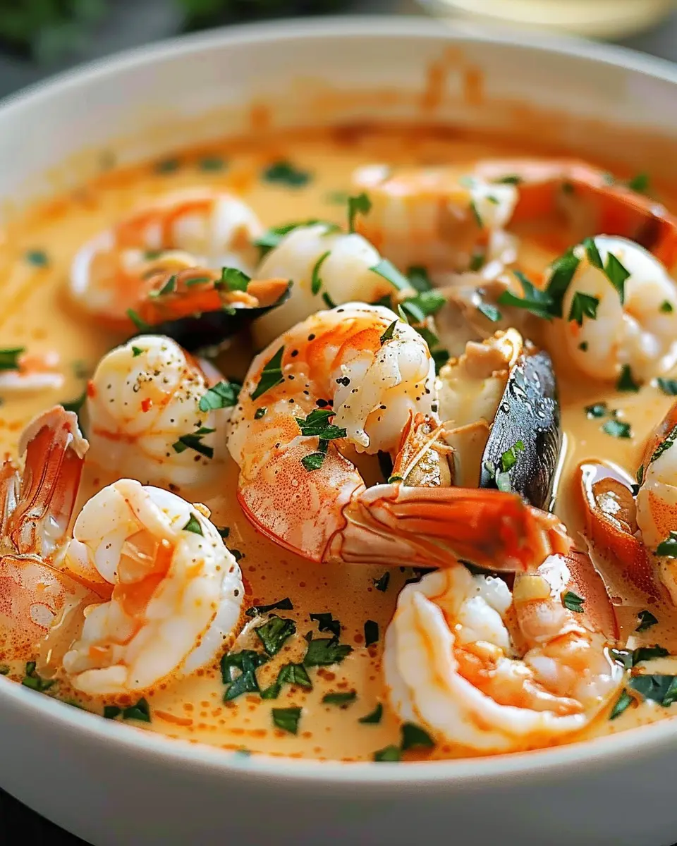 Rich Seafood Bisque Bowl: A Luxuriously Creamy Delight at Home