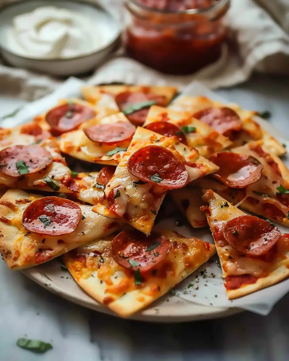 Crispy Pizza Chips: Easy Snack with Turkey Bacon and Chicken Ham