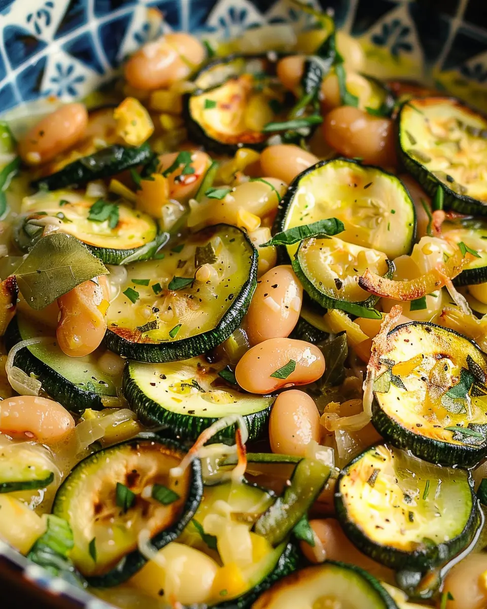 Slow Cooked Courgettes and Creamy Butterbeans in Savory Bliss