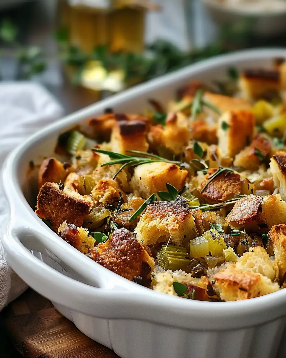 Delicious Grandma’s Thanksgiving Stuffing Recipe with Turkey Bacon and Chicken Ham