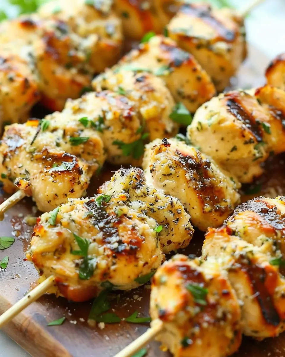 Garlic Ranch Parmesan Chicken Kabobs: Juicy Grilled Perfection