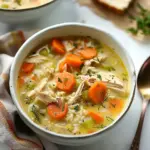 Healing Ginger Coconut Chicken Brown Rice Soup