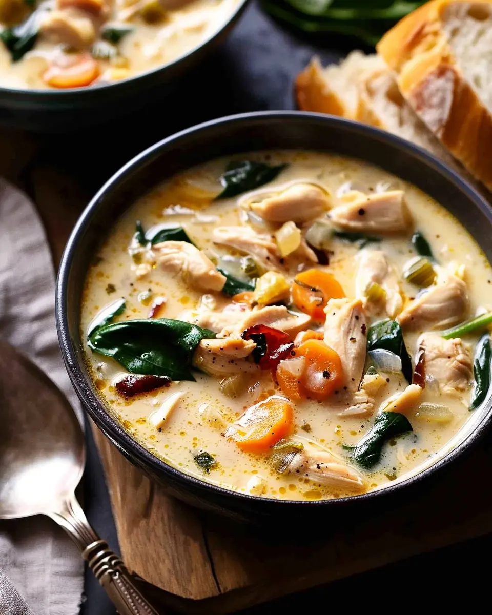 Creamy Tuscan Chicken Soup with Turkey Bacon: A Cozy Delight