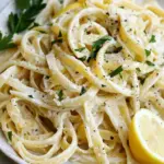 Lemon Garlic Cream Fettuccini