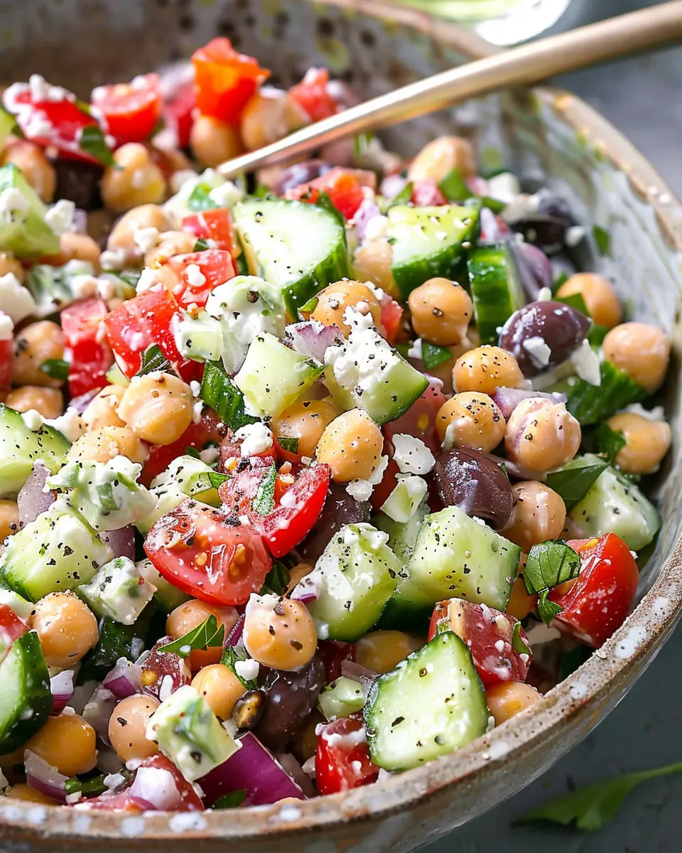 Greek Chickpea Salad with Tzatziki Dressing: A Fresh, Easy Delight