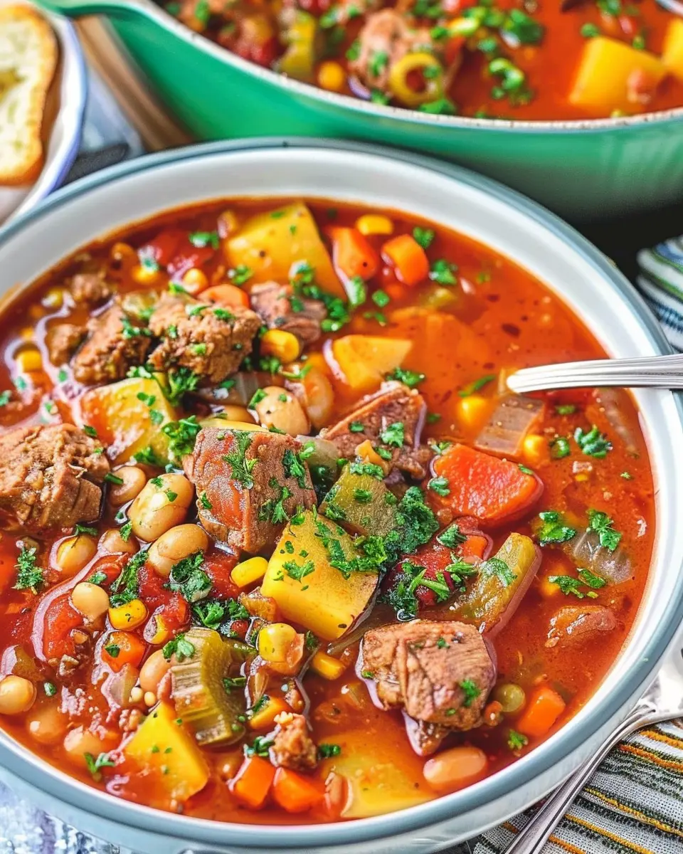 Cowboy Stew: A Hearty and Easy Comfort Food Delight with Turkey Bacon and Chicken Ham