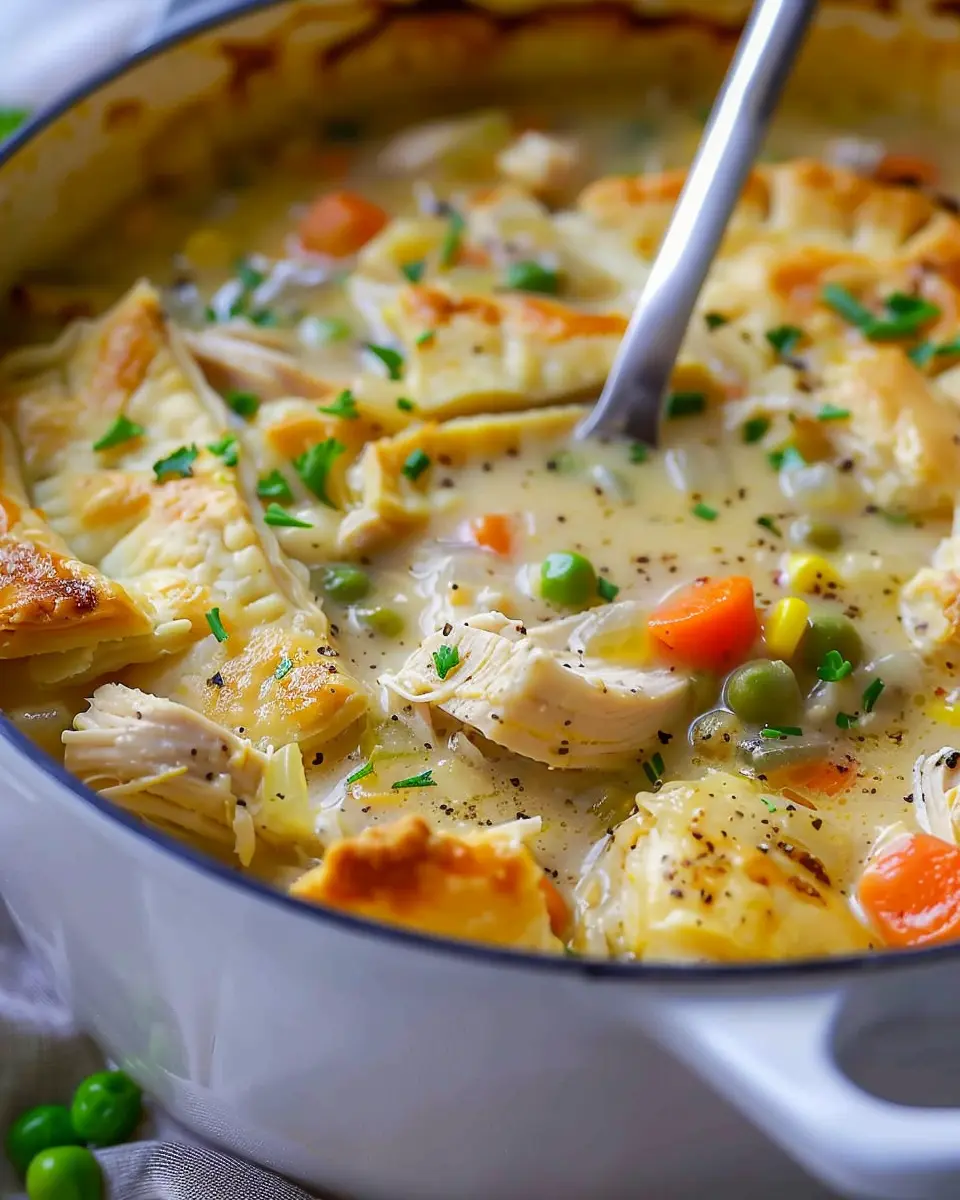 Chicken Pot Pie Soup with Turkey Bacon: A Cozy Delight