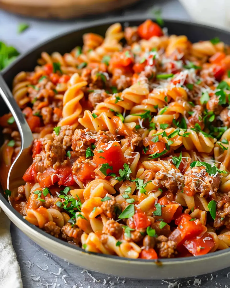 Easy Ground Beef Pasta Skillet: A Quick and Comforting Dinner Delight