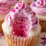 Pink Velvet Cupcakes with Vanilla Buttercream Frosting