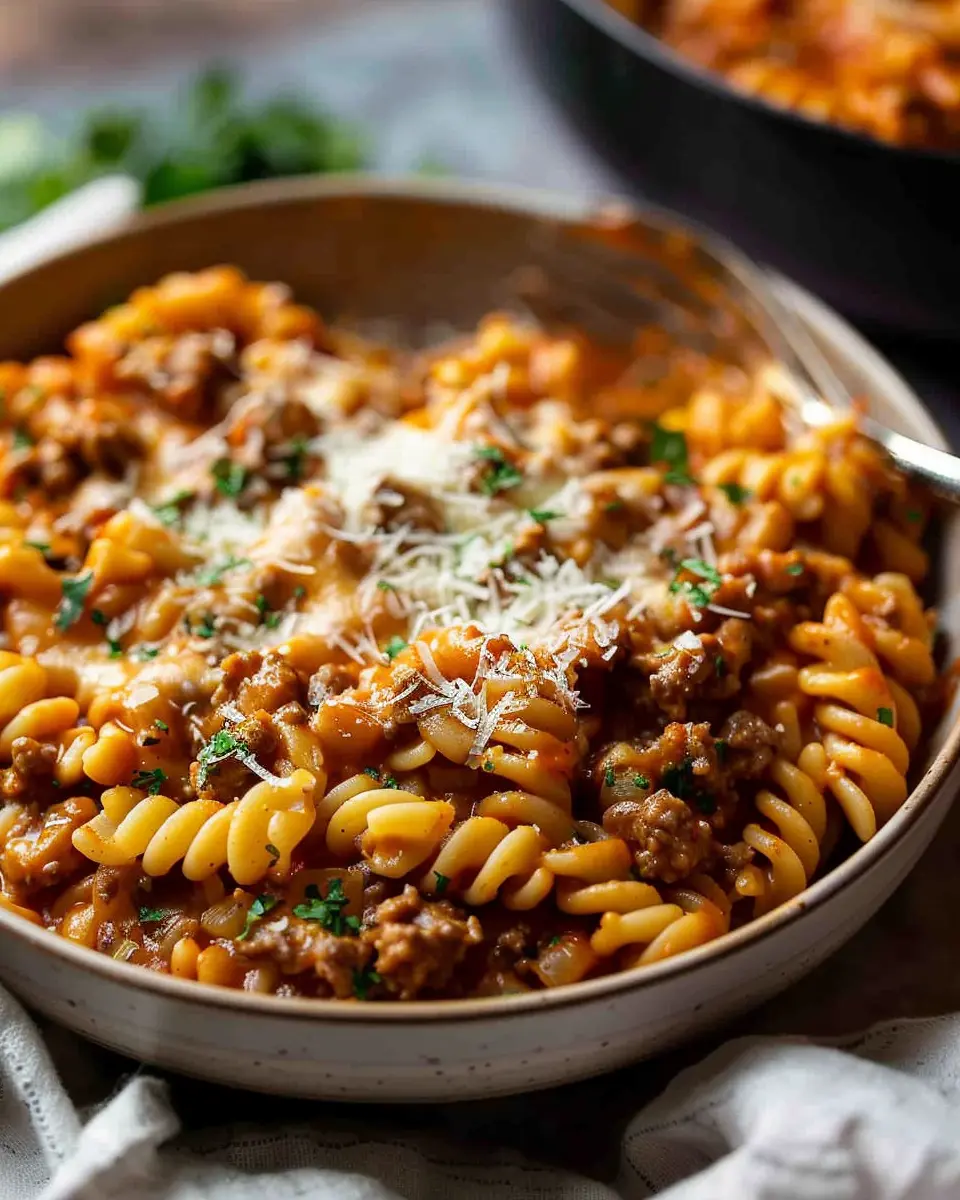 One Pot Creamy Tomato Beef Pasta: Easy Weeknight Delight