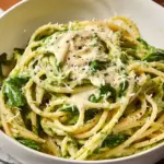 Spaghetti with Creamy Lemon-Spinach Sauce