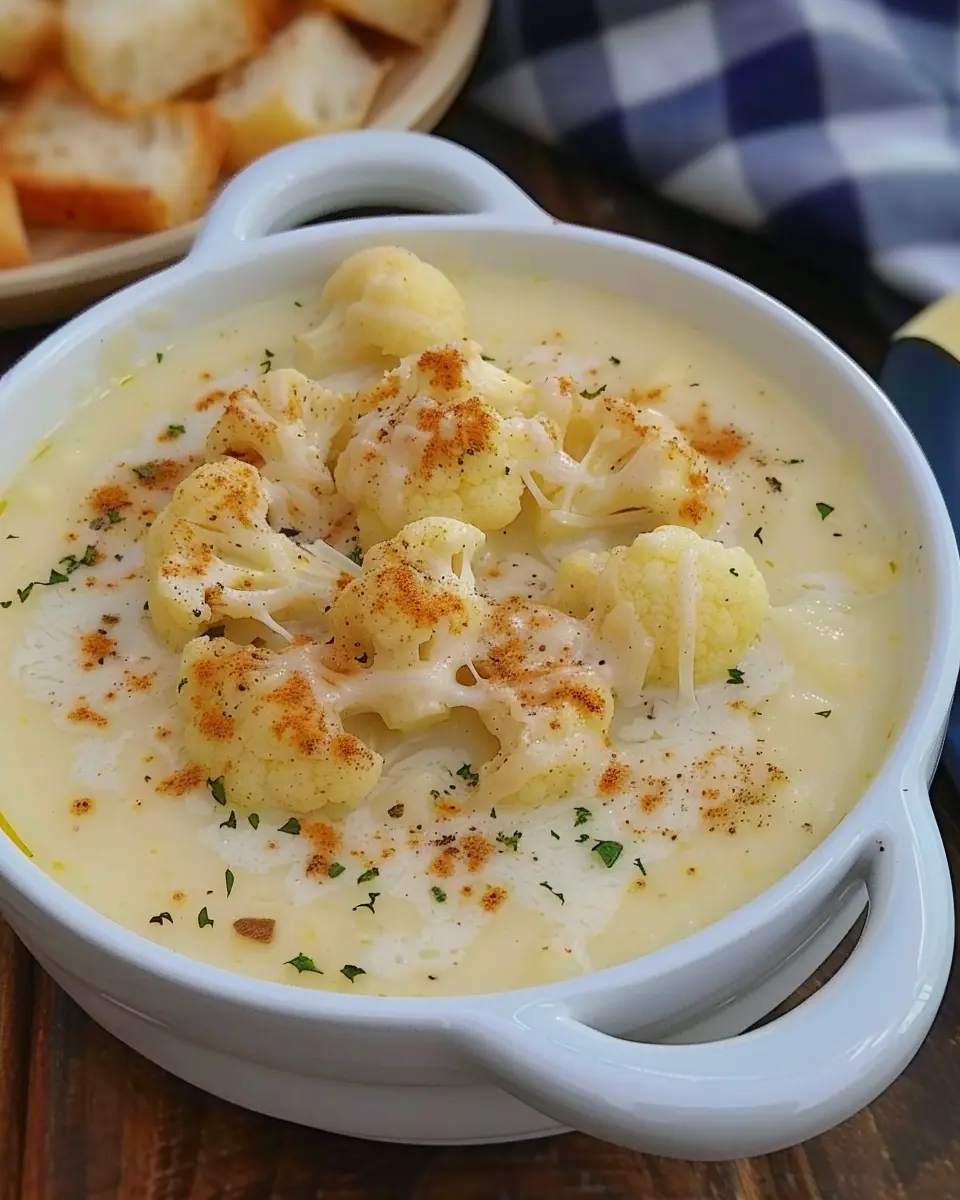 Simple Cheesy Cauliflower Soup: Comforting &amp; Flavorful Delight