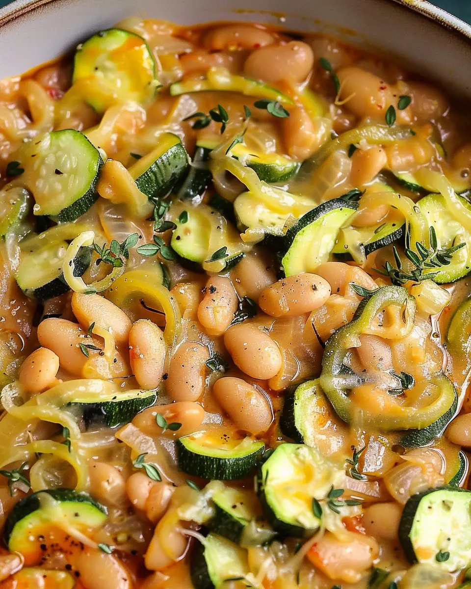 Slow Cooked Courgettes and Creamy Butterbeans: An Easy Vegan Delight