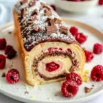 Raspberry & Vanilla Swiss Roll with Chocolate Ganache