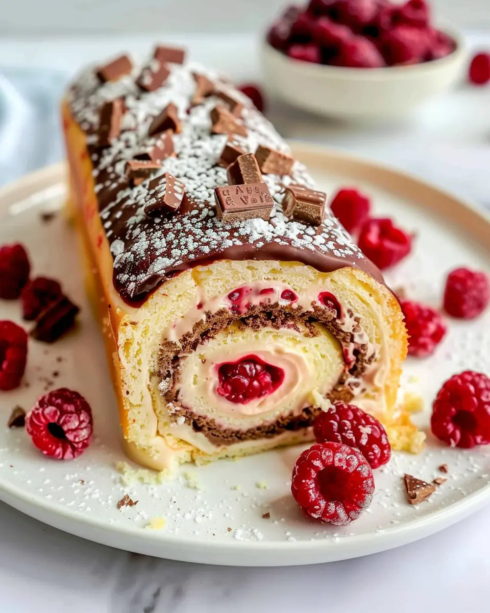 Raspberry &amp; Vanilla Swiss Roll: Indulgent Delight with Chocolate Ganache