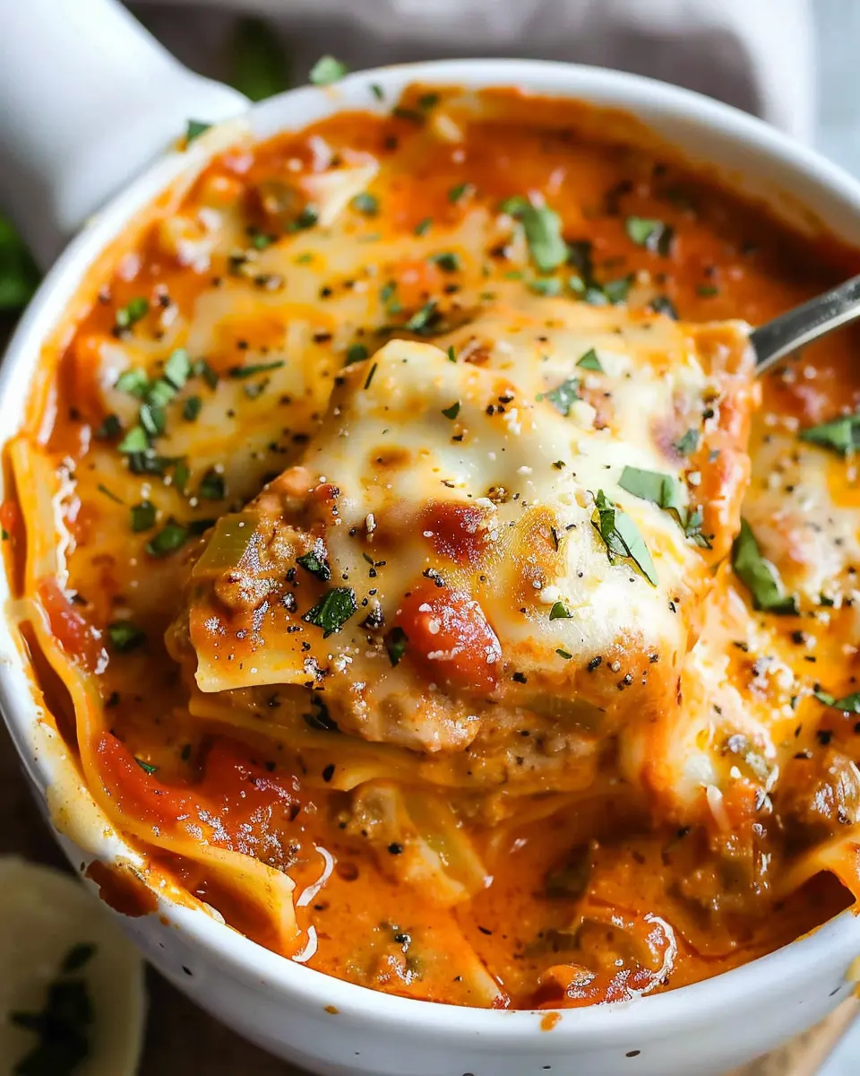 Easy Creamy Lasagna Soup: A Cozy Twist with Turkey Bacon