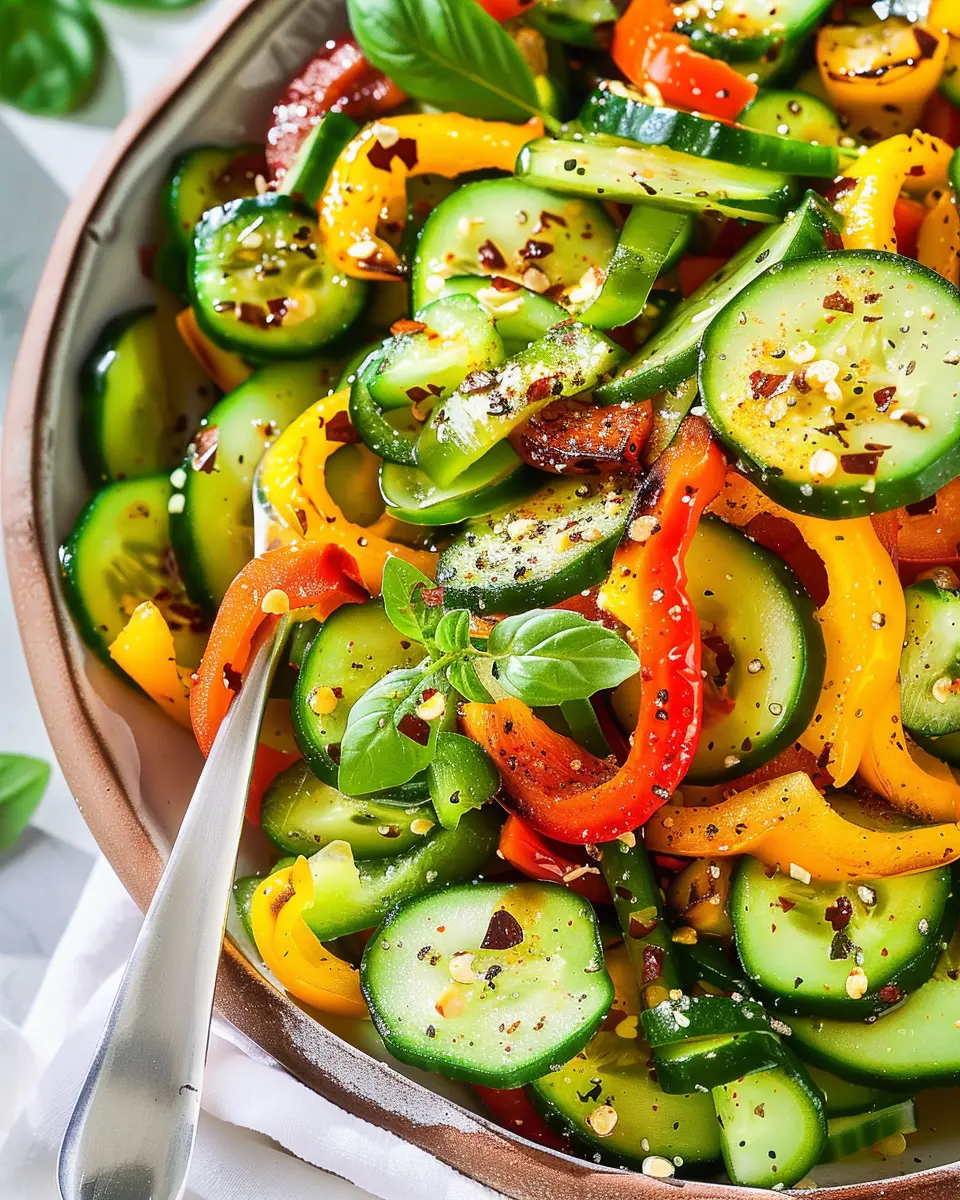Cucumber and Bell Pepper Salad Recipe: Easy Refreshing Delight