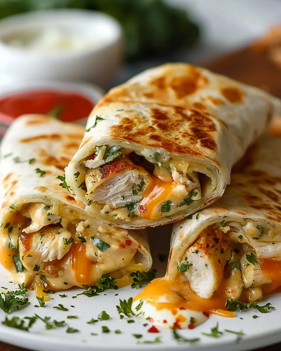 Ooey-Gooey Cheesy Garlic Chicken Wraps for a Cozy Dinner Night