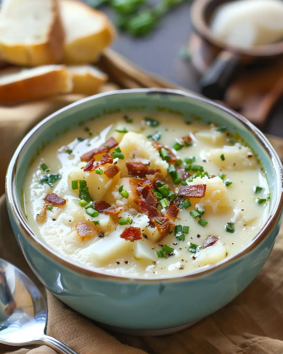30-Minutes Cozy Comforting Crockpot Potato Soup with Turkey Bacon