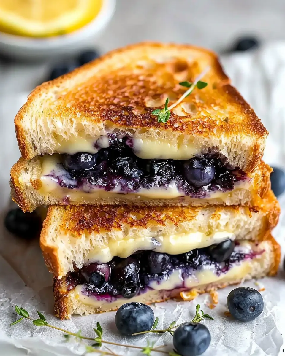 Crispy Blueberry Grilled Cheese with Turkey Bacon Delight