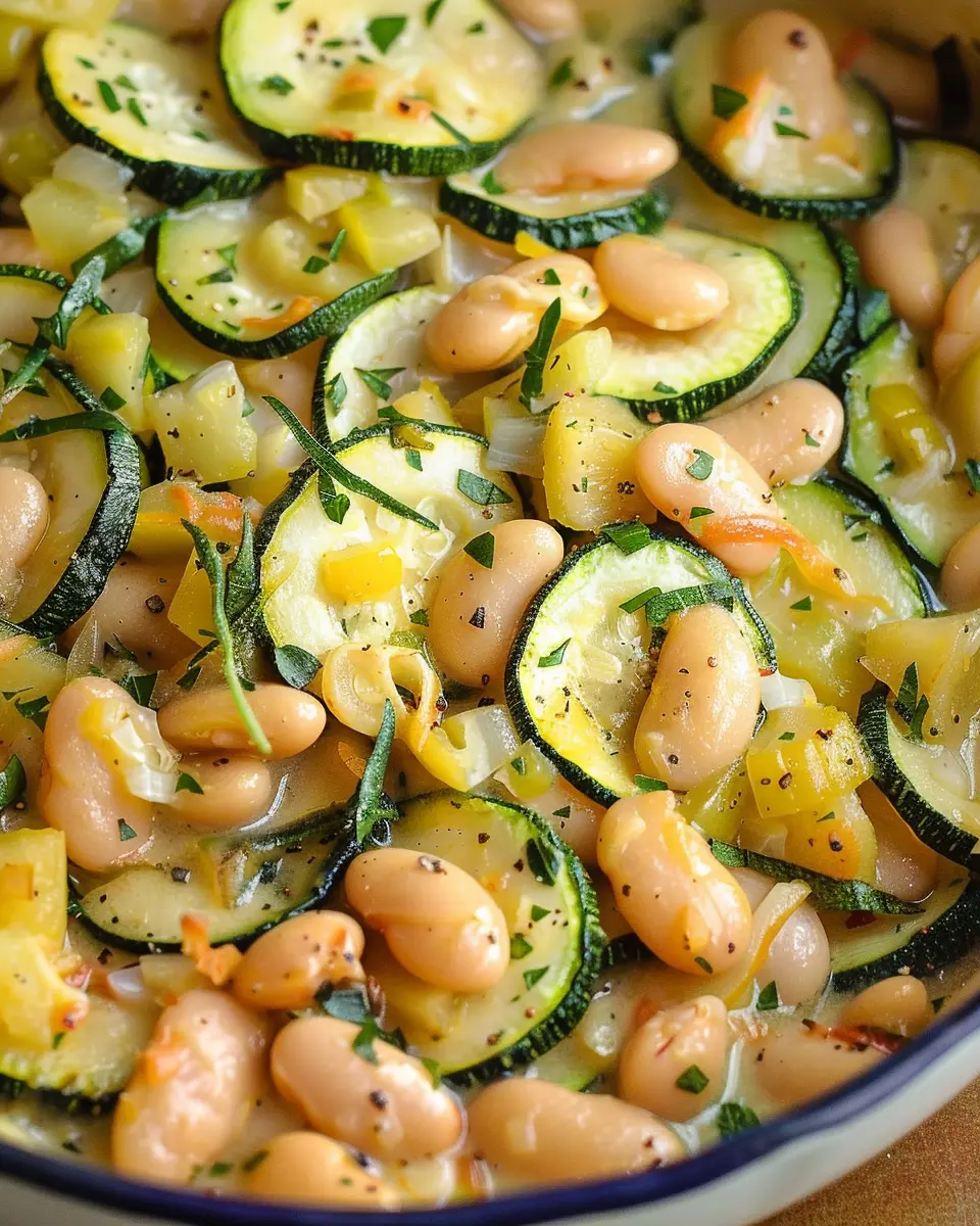 Slow Cooked Courgettes and Creamy Butterbeans: A Simple Delight