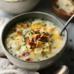 Loaded Cheesy Cauliflower Soup