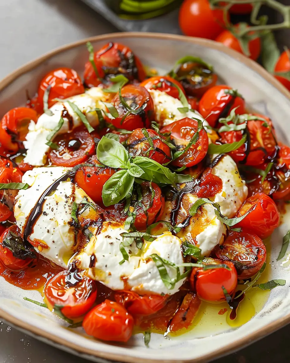 Burrata with Roasted Tomatoes: A Juicy Twist on Fresh Flavor