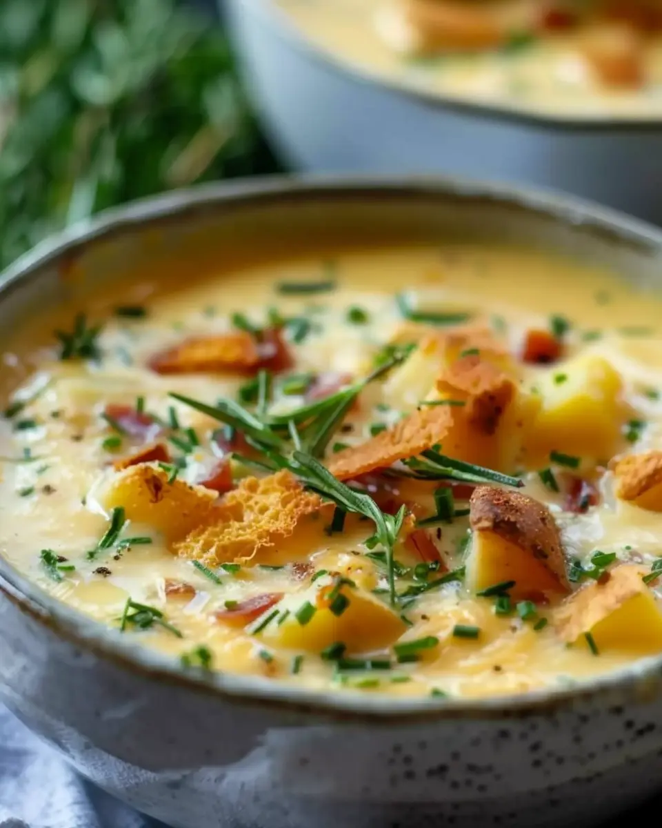 Hearty Cheddar Garlic Herb Potato Soup: A Comforting Delight